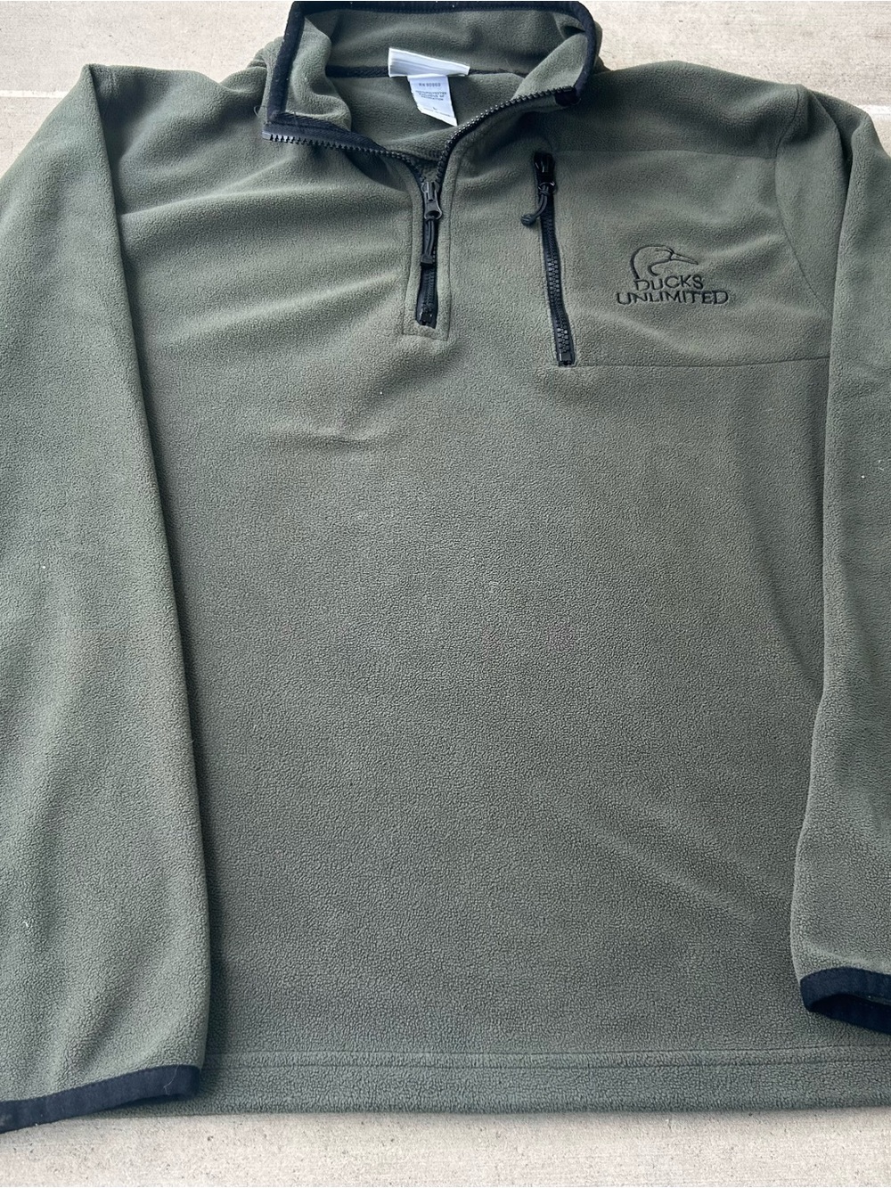 Ducks Unlimited 1/4 Zip Green Fleece Size Large